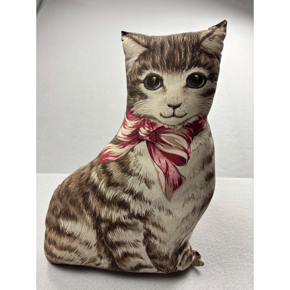Vintage Cut & Sew Tabby Cat Family Pillows Set of 3 Mother Kitten Plush Cottage - Picture 2 of 8